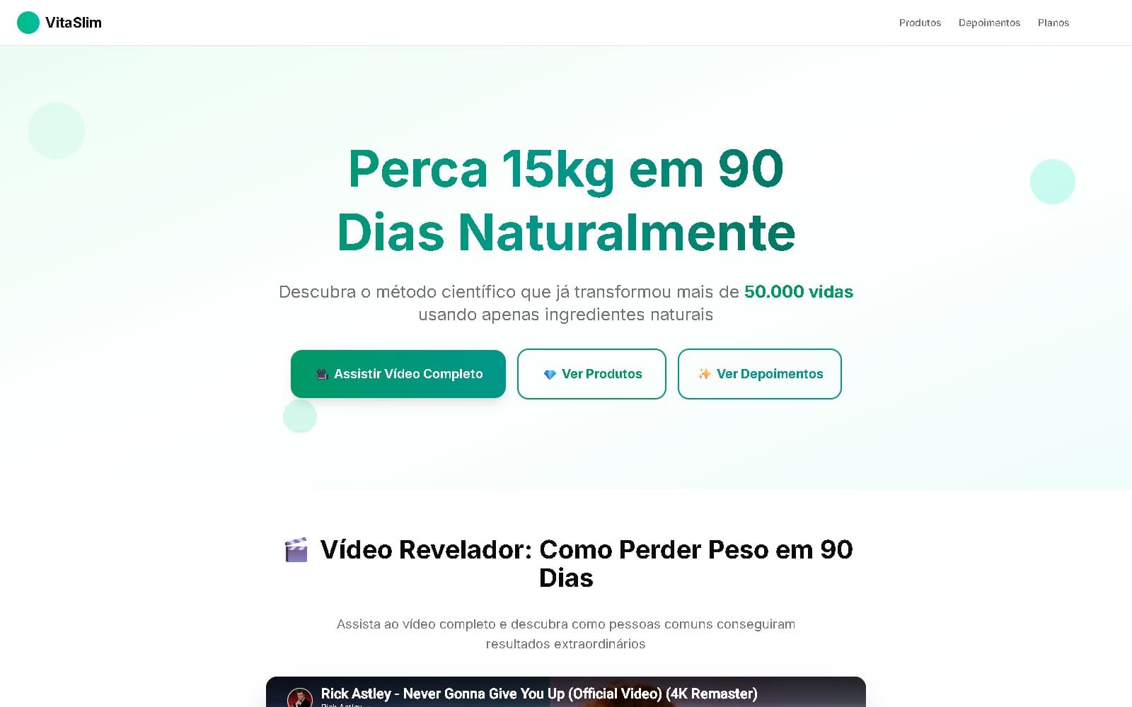 Página inicial do projeto VitaSlim